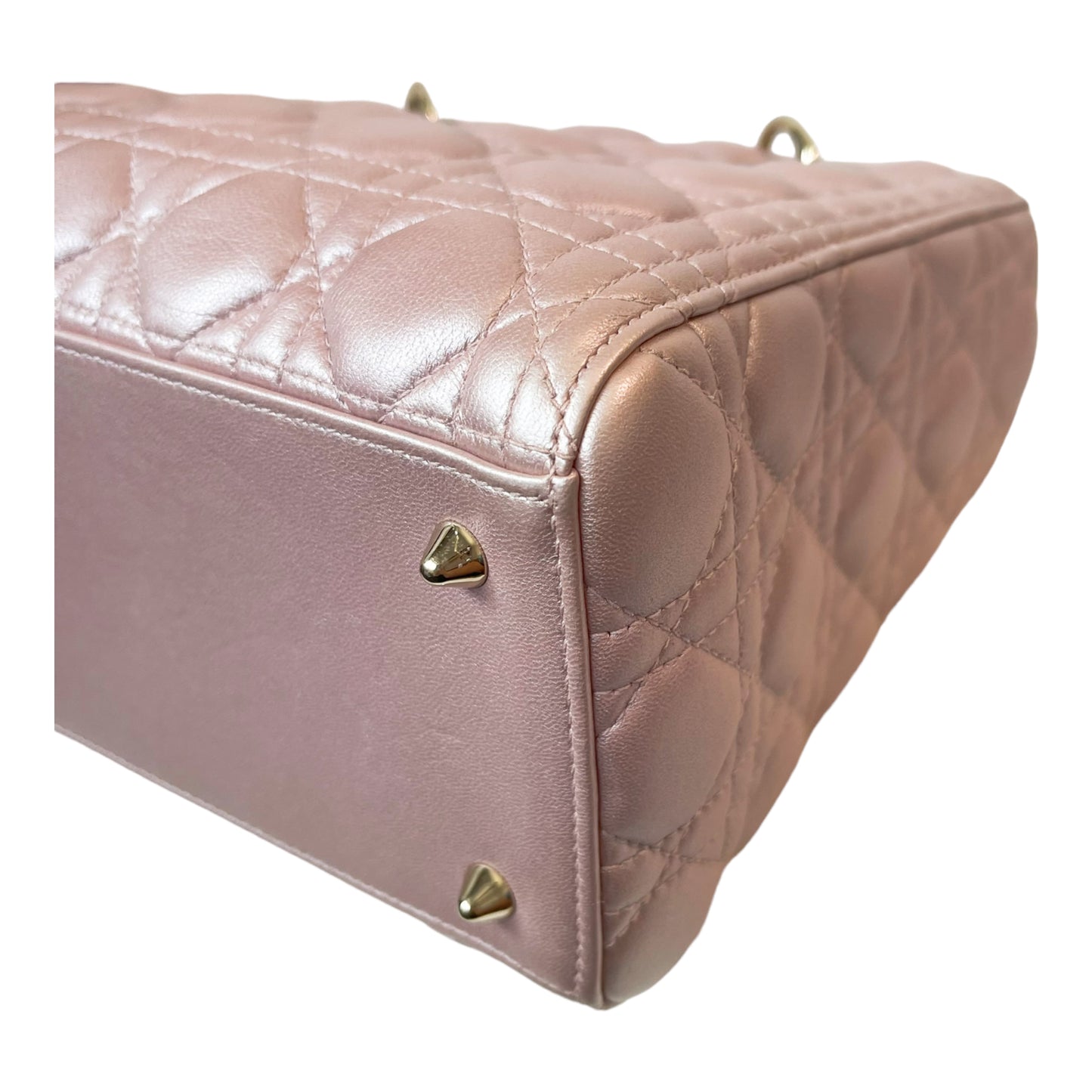 Christian Dior Medium Lady Dior Pink Lambskin Gold Hardware