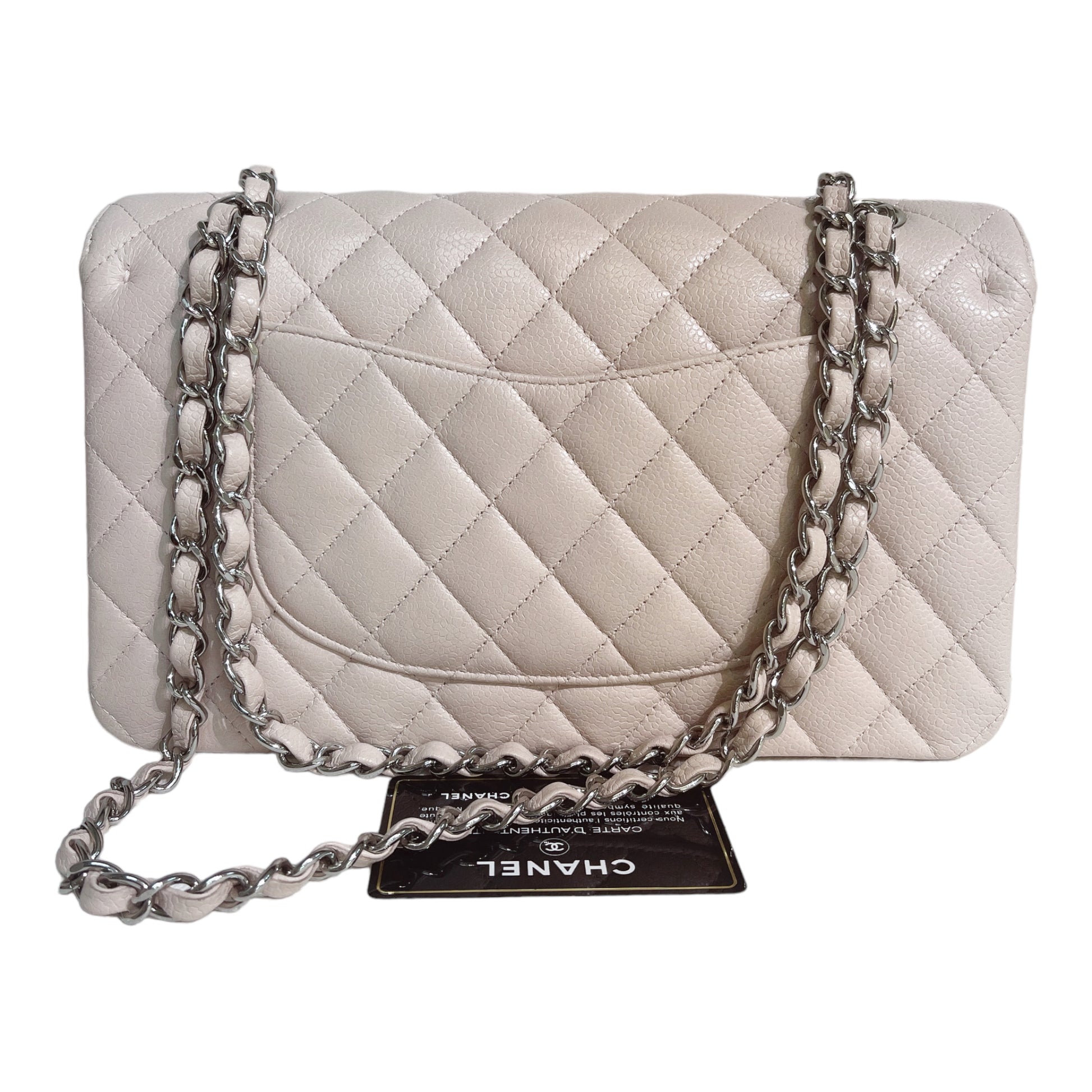 Chanel Classic M/L Medium Flap Quilted Light Pink Caviar Gold Hardware –  Jemeryluxury