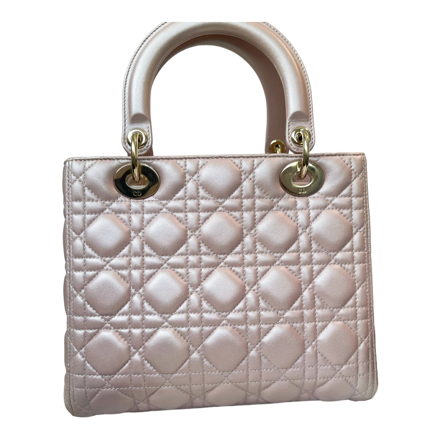 Christian Dior Medium Lady Dior Pink Lambskin Gold Hardware