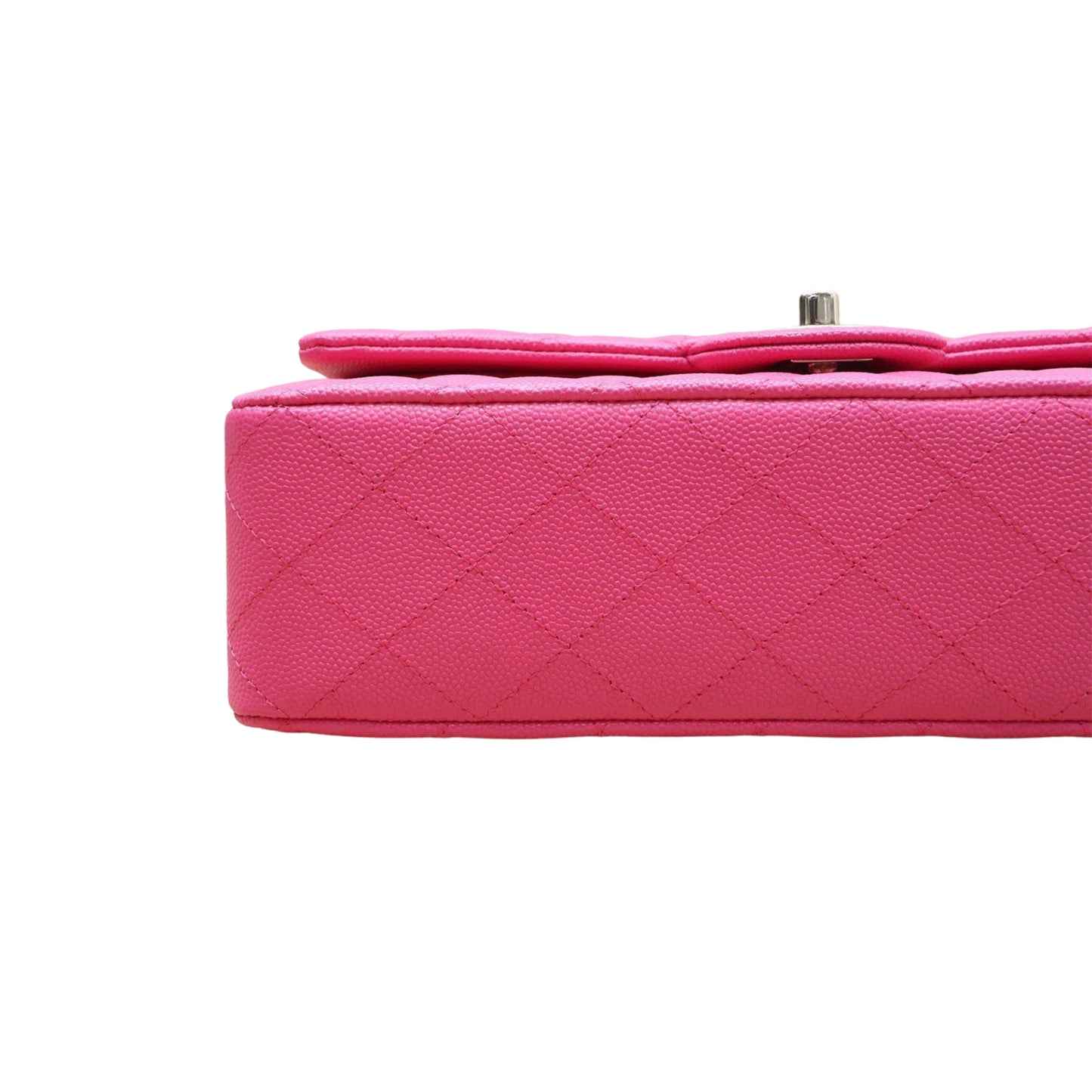 Chanel Classic Medium Double Flap 22P Hot Pink Caviar Leather with Gold Hardware