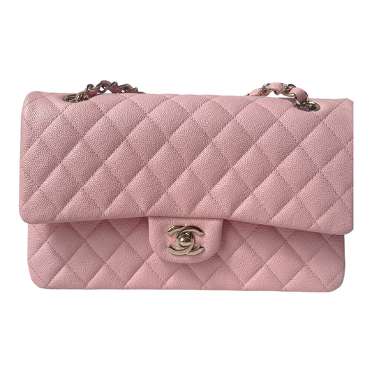 Chanel 22C Classic Quilted Mediy Double Flap Sakura