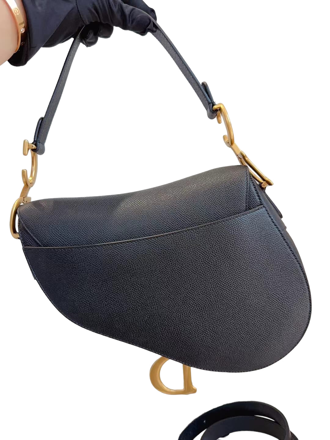 Dior Saddle  Black Medium Bag With Strap