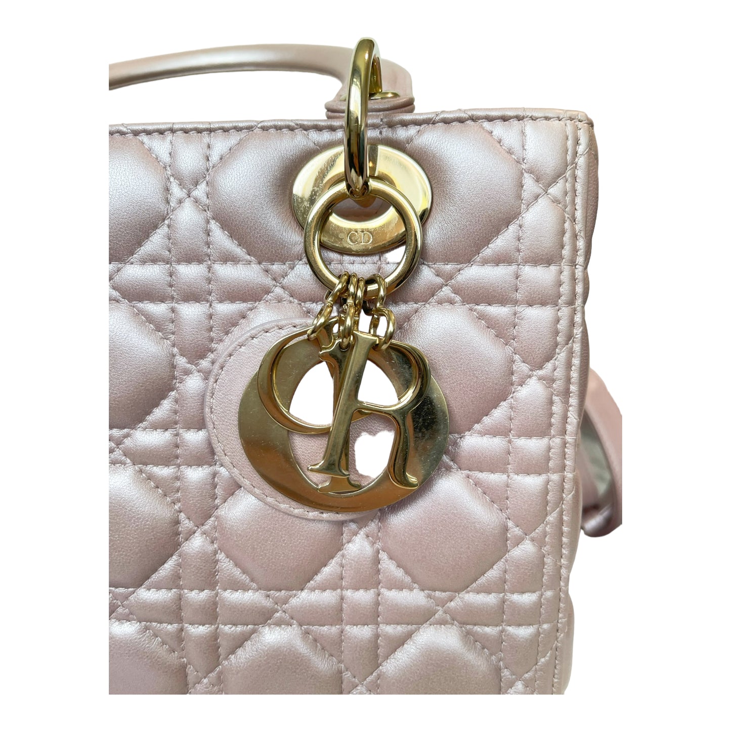 Christian Dior Medium Lady Dior Pink Lambskin Gold Hardware