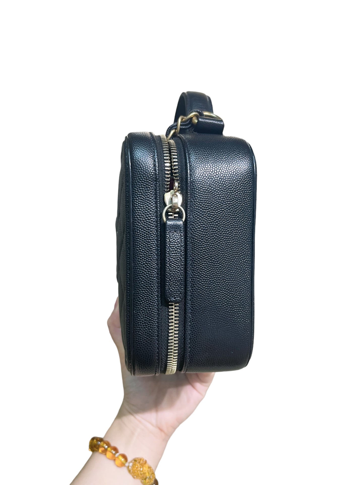 Chanel Black Vanity Case Medium Size GoldHardwere