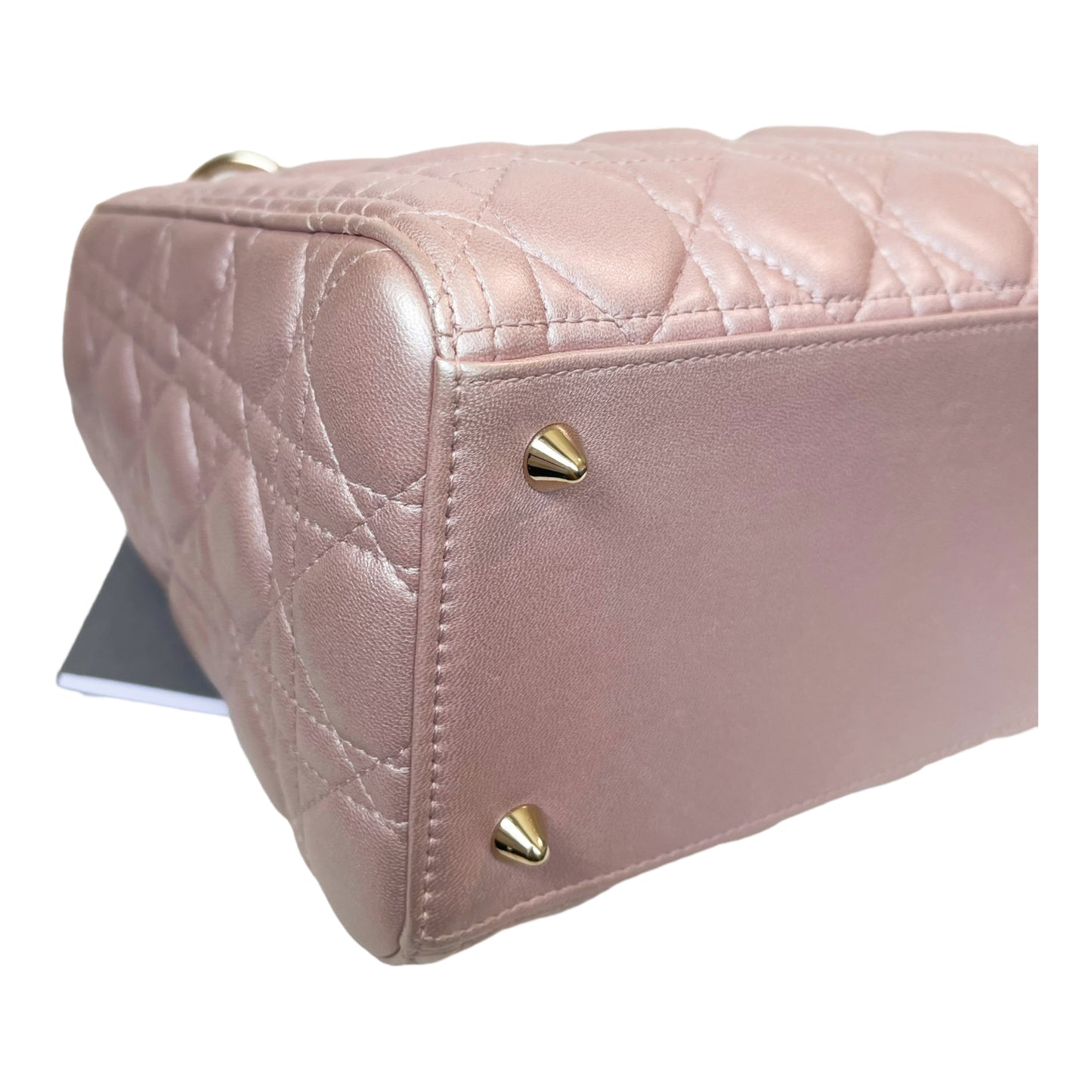 Christian Dior Medium Lady Dior Pink Lambskin Gold Hardware