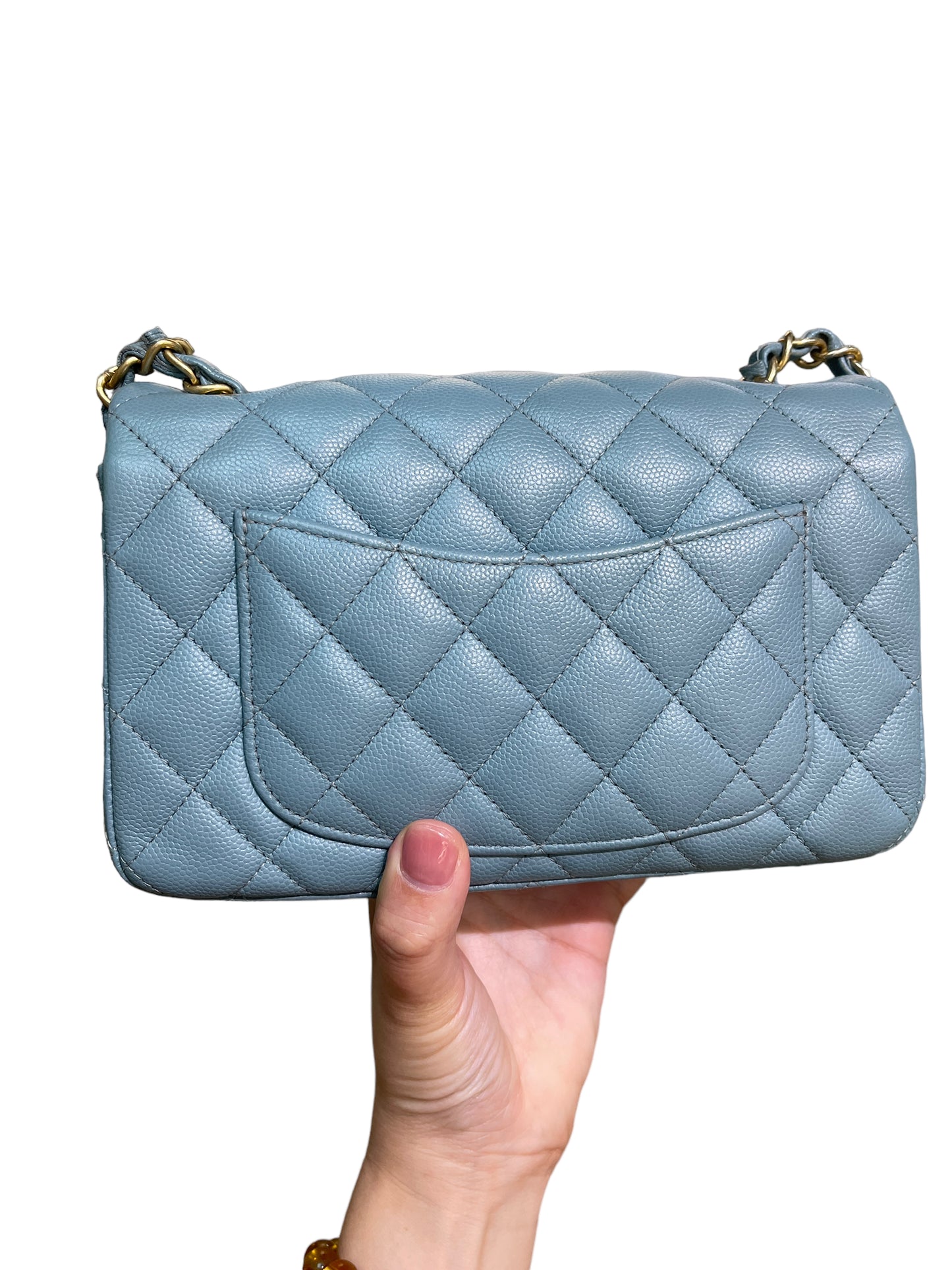 Chanel Classic Mini Rectangular 18C Light Blue