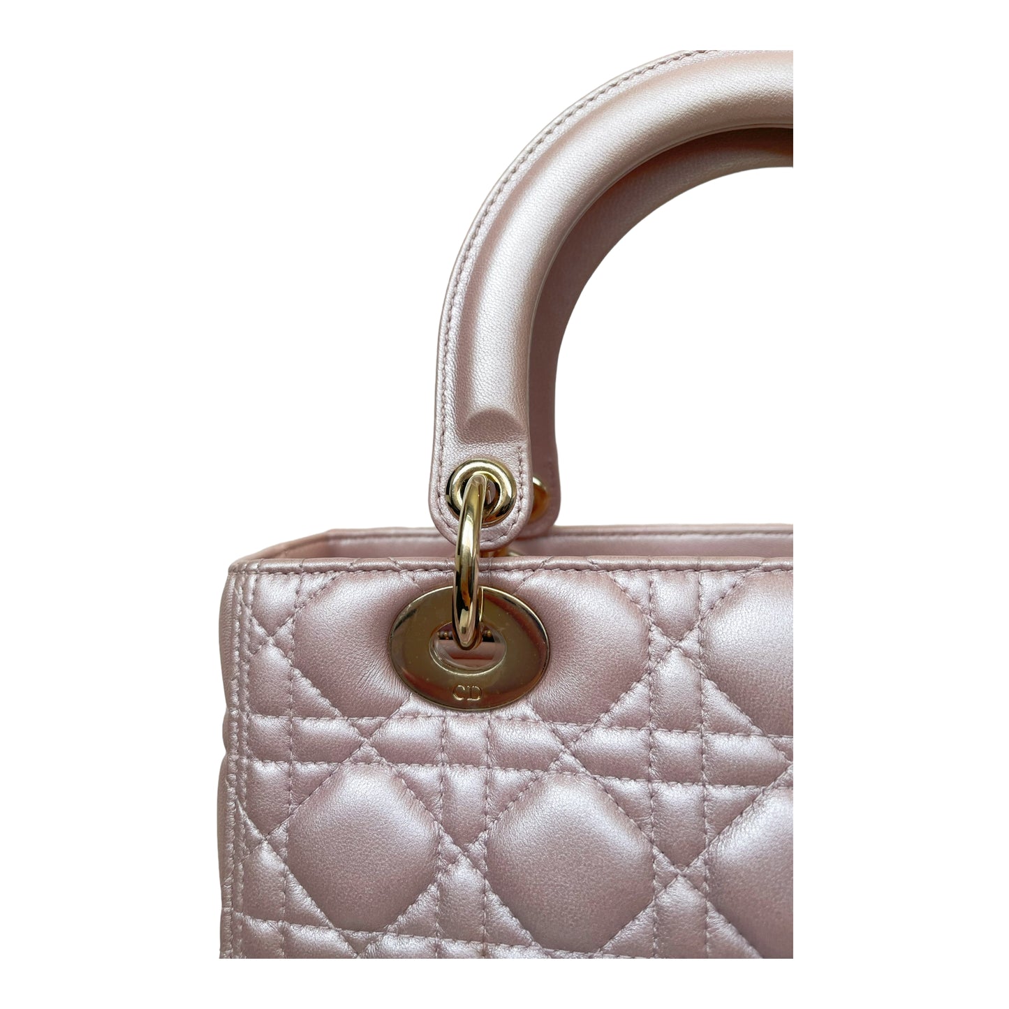 Christian Dior Medium Lady Dior Pink Lambskin Gold Hardware