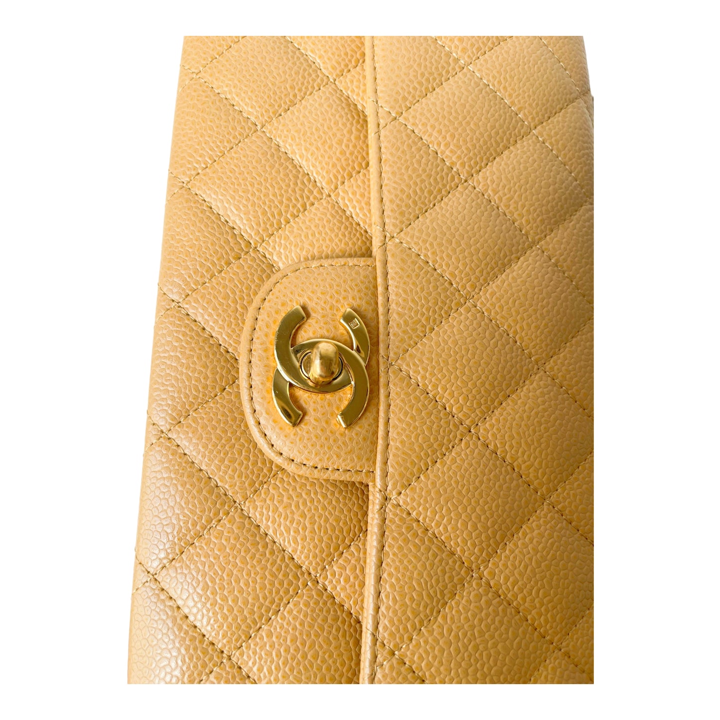 Chanel Quilted East West Flap Dark Beige Caviar Gold Hardware