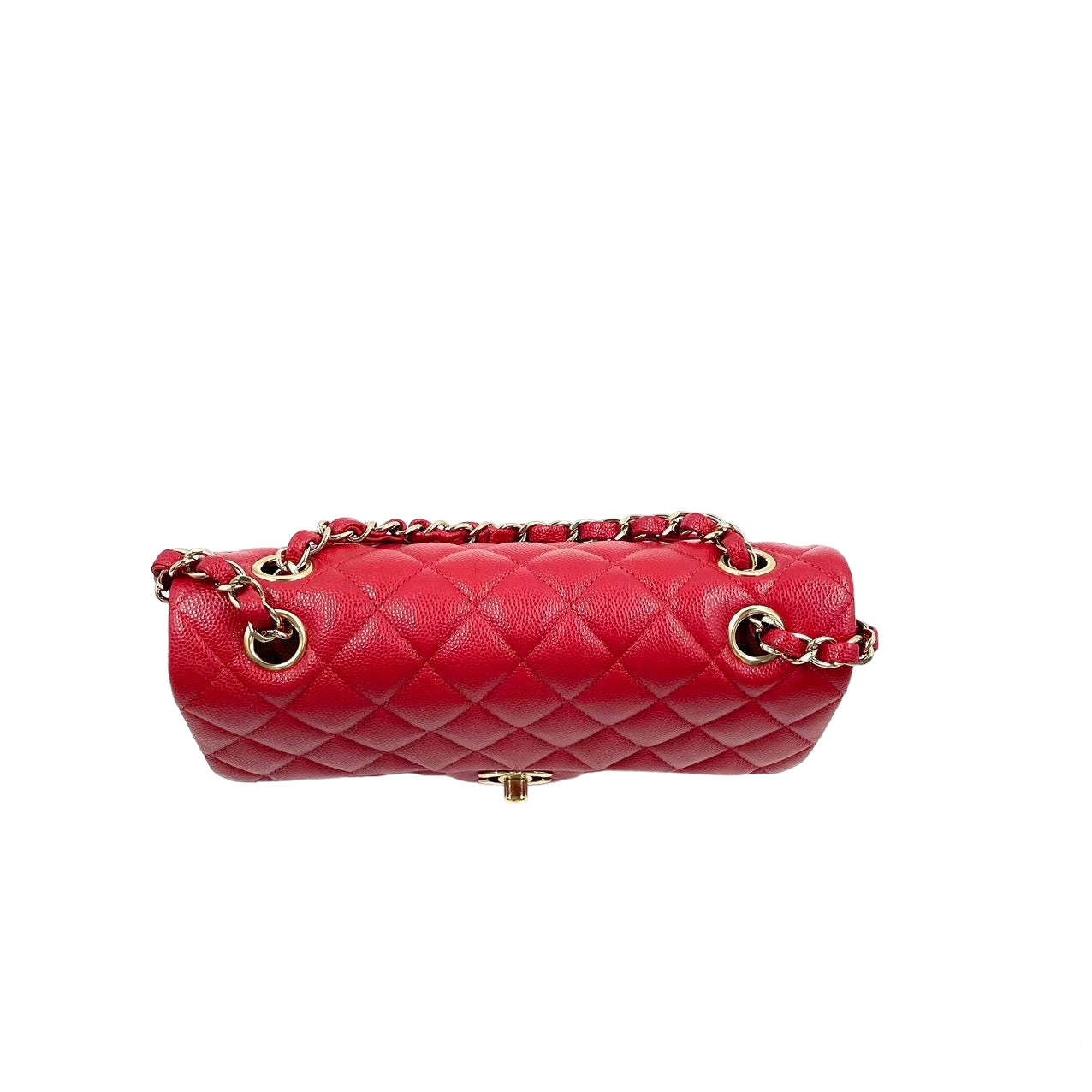 Chanel 19B Red Classic Quilted Small Double Flap