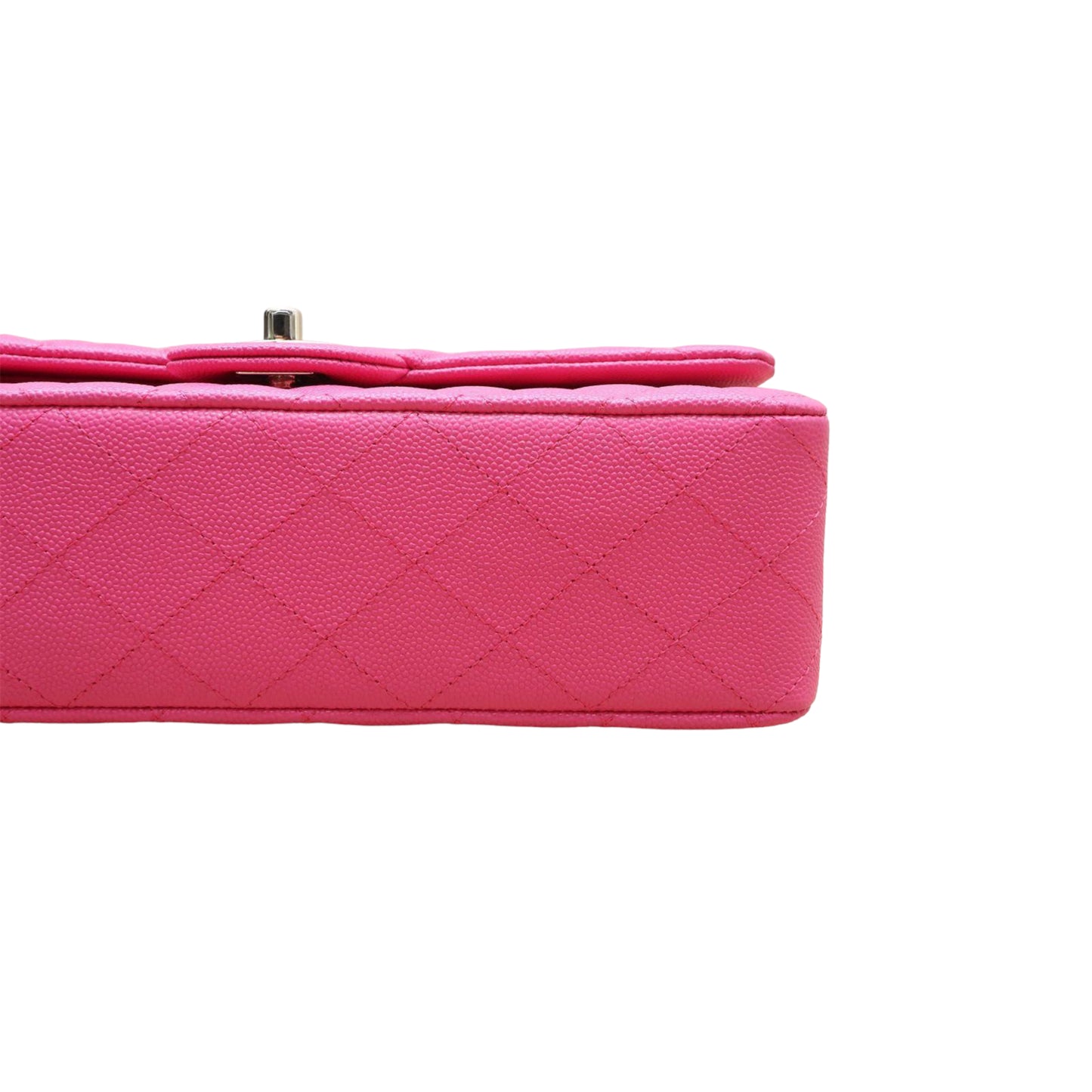 Chanel Classic Medium Double Flap 22P Hot Pink Caviar Leather with Gold Hardware