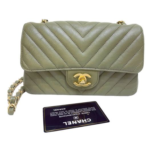 Timeless Chanel mini rectangular bag with black flap in caviar calf leather  ref.275680 - Joli Closet