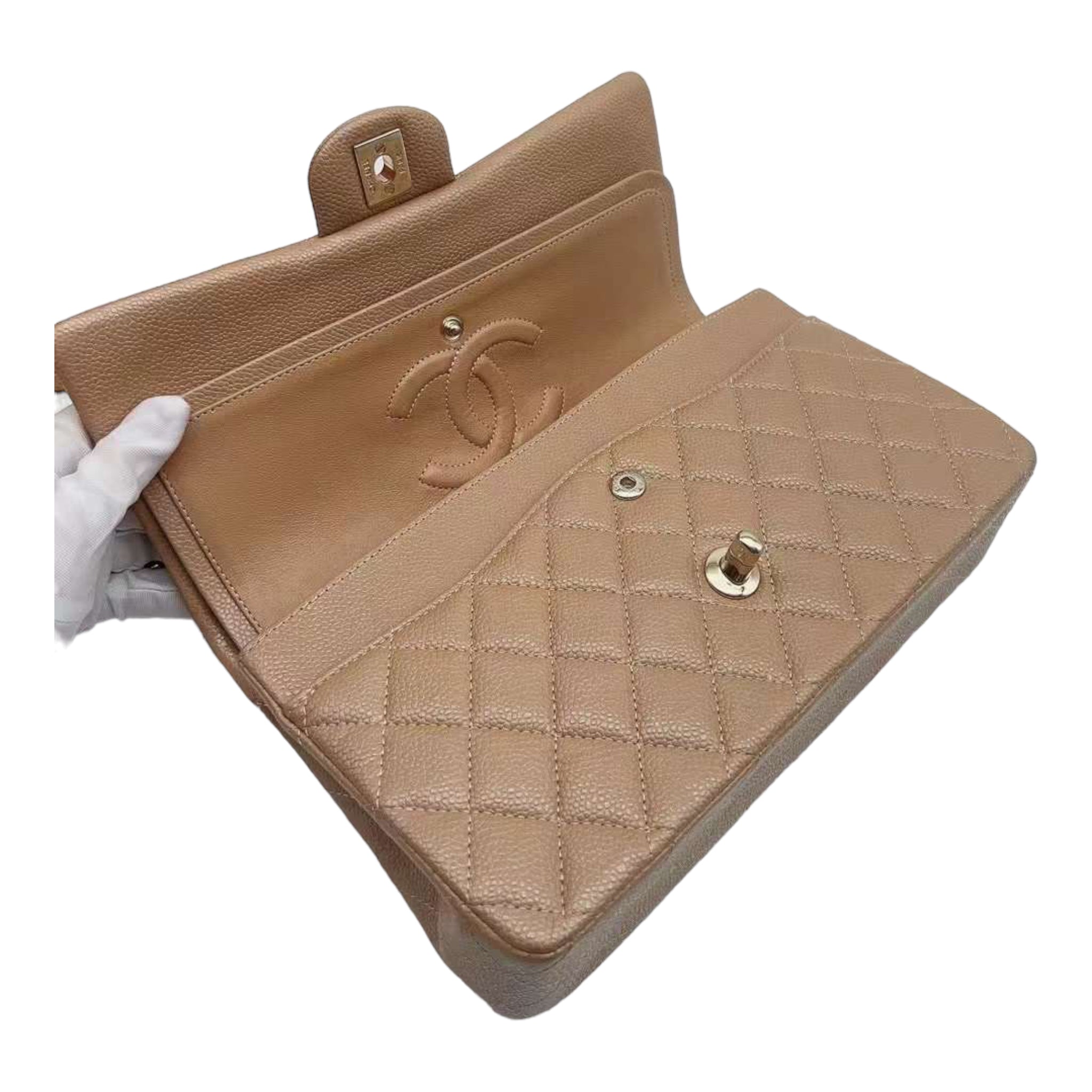 Dark beige chanel bag hot sale